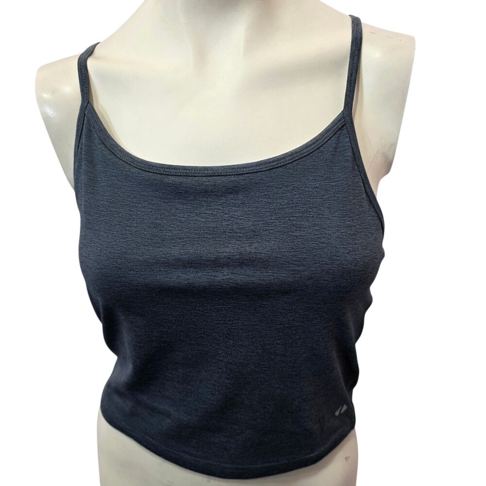 Thrive Societe Crop‎ Tank L Heather Storm Strappy Back Athletic Top NWT